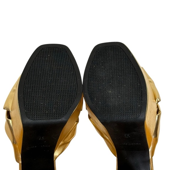 ASOS DESIGN Note knotted platform heeled sandals in gold Woman’s SZ. 4.5 - Picture 14 of 16